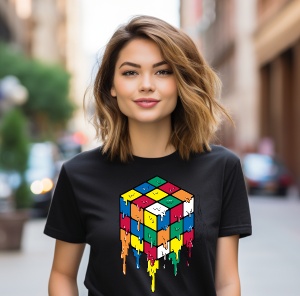 Tricou dama personalizat Cubul Rubik - Img 2