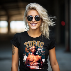 Tricou dama personalizat Hip Hop 2PAC - Img 2