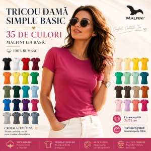 Tricou damă Simplu Basic | 35 de culori