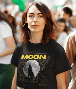 Tricou dama Streetwear - Moon - din bumbac, personalizat - Cadou - Img 2