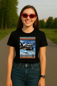 Tricou Dama Tralalero TraLaLa cu Bombardiro Crocodilo Funny Trendy Italian Brainrot Meme - Img 5