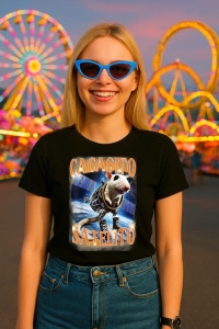 Tricou Dama Tralalero TraLaLa cu Cacasito Satelito Italian Brainrot Silly Rat Meme - Img 3
