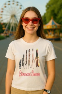 Tricou Dama Tralalero TraLaLa cu Chimpanzini Bananini Italian Brainrot Meme Gen Z - Img 5