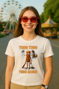 Tricou Dama Tralalero TraLaLa cu Tung Tung Tung Sahur Funny Animal Italian Brainrot Meme