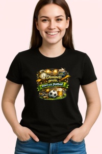 Tricou Dimineti Grele Seri Cu Fotbal Bere Minge, din bumbac 100%, tricou negru Copii | Dama | Barbat - Img 3