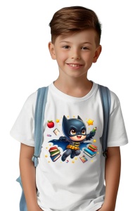 Tricou din bumbac 100% pentru copii, Batman, Back To School, scoala, educatie, eroi, personaje - Img 2