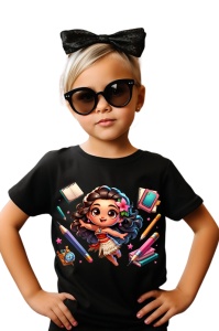 Tricou din bumbac 100% pentru copii, Moana, Back To School, scoala, educatie, aventura, personaje - Img 2