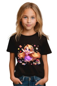 Tricou din bumbac 100% pentru copii, Rapunzel, Back To School, scoala, educatie, povesti, personaje - Img 2