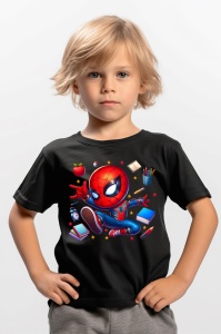 Tricou din bumbac 100% pentru copii, Spiderman, Back To School, scoala, educatie, eroi, personaje