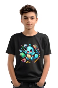 Tricou din bumbac 100% pentru copii, Squirtle, Back To School, scoala, educatie, joaca, personaje - Img 2