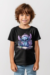 Tricou din bumbac 100% pentru copii, Stitch, Back To School, educatie, calculator, creioane - Img 11