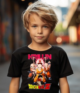 Tricou din bumbac, personalizat haios pentru copii cu Krillin Dragon Ball Z - cadou - Img 2