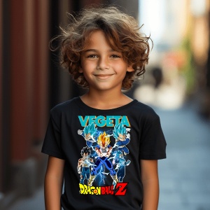 Tricou din bumbac, personalizat haios pentru copii cu Vegeta Dragon Ball Z - cadou - Img 2