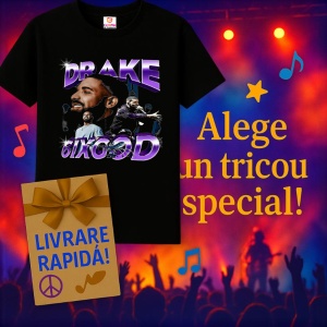 Tricou Drake v1, muzica POP, Dama | Barbat | Copii, Culoare Negru - Img 7