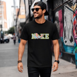 Tricou Dumbo Logo Colorat Stil Pastel, din bumbac 100%, tricou negru, Copii | Dama | Barbat - Img 5