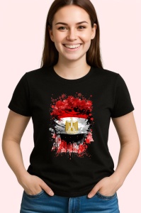 Tricou Egypt Steag Splash Art, Copii | Dama | Barbat, culoare negru - Img 4