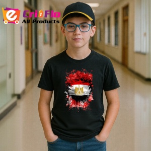 Tricou Egypt Steag Splash Art, Copii | Dama | Barbat, culoare negru - Img 10