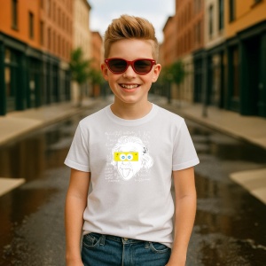 Tricou einstein sponge Tricou Alb - Copii | Dama | Barbat - Img 2