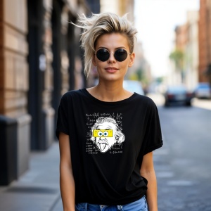 Tricou einstein sponge Tricou Negru - Copii | Dama | Barbat - Img 8