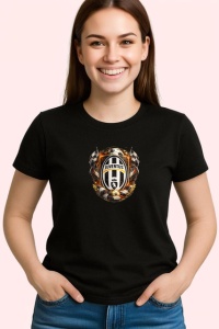 Tricou Emblema Juventus Torino Fotbal Club Italia, din bumbac 100%, tricou negru Copii | Dama | Barbat - Img 3