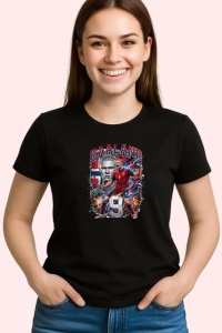 Tricou Erling Haaland Norvegia Masina De Goluri Fotbal, din bumbac 100%, tricou negru Copii | Dama | Barbat