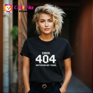 Tricou Error 404 Motivation Not Found, Copii | Dama | Barbat, culoare negru - Img 12