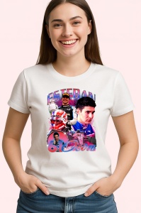 Tricou Esteban Ocon Colaj Portret Si Masina Echipa Alpin Formula 1, Copii | Dama | Barbat - Img 3