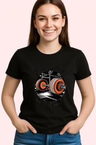 Tricou Everyday Muscling Haltera Ilustratie, Copii | Dama | Barbat, culoare negru - Img 4
