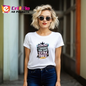 Tricou Exercise Thought You Said Extra Fries, Copii | Dama | Barbat - Img 12
