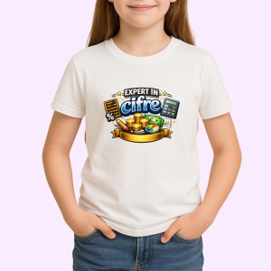 Tricou Expert In Cifre Bani Si Balanta V2, din bumbac 100% , tricou alb pentru Copii | Dama | Barbat - Img 2