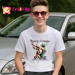 Tricou Femeie cu cerb nobil mesaj motivational raise strong women Copii | Dama | Barbat Barbat - Img 6