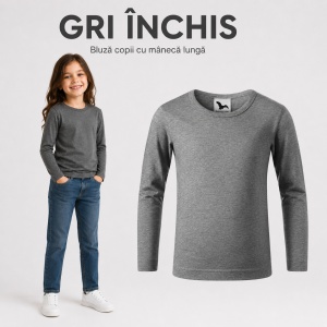 Tricou Fete Mânecă Lungă din Bumbac 100% bluza simpla copii - Img 9