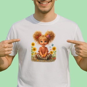 Tricou Fetita cu flori si fluturi - Copii | Dama | Barbat