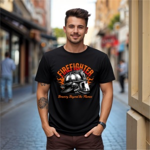 Tricou FireFighter Casca Negru, Firefighter 1 Negru, Copii | Dama | Barbat - Img 10