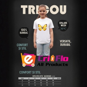Tricou Fluture galben cald cu efect de catifea pe aripi Copii | Dama | Barbat Barbat - Img 15
