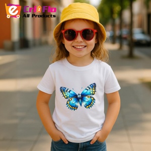 Tricou Fluture galben si albastru intens cu buline simetrice Copii | Dama | Barbat Barbat - Img 15