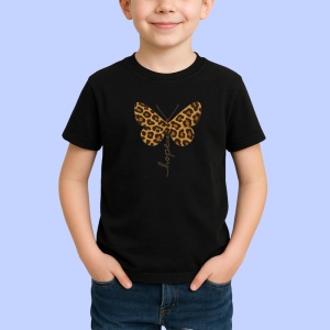 Tricou Fluture maro cu negru hope, Copii | Dama | Barbat , tricou negru - Img 2