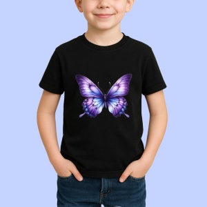 Tricou Fluture mov pastel cu aripi delicate si simetrice Copii | Dama | Barbat Barbat - Img 5