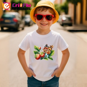Tricou Fluture pe fructe de padure design colorat estival Copii | Dama | Barbat Barbat - Img 13