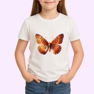 Tricou Fluture portocaliu cu negru stil monarch realist Copii | Dama | Barbat Barbat - Img 4