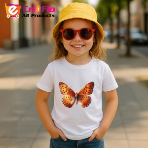 Tricou Fluture portocaliu cu negru stil monarch realist Copii | Dama | Barbat Barbat - Img 15