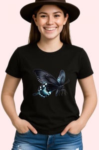 Tricou Fluture rosu si negru model clasic intens si simetric 2 Copii | Dama | Barbat Barbat - Img 7
