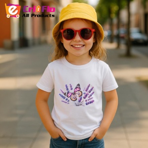 Tricou Fluture roz pe lavanda compozitie feminina calma Copii | Dama | Barbat Barbat - Img 14