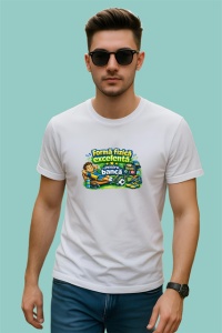 Tricou Forma Fizica Excelenta Pentru Banca Fotbal, din bumbac 100% , tricou alb pentru Copii | Dama | Barbat - Img 3