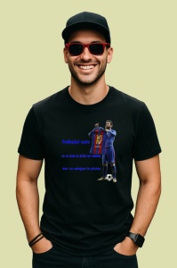 Tricou fotbalul este ca si cum ai picta un tablou dar cu o minge la picior mesaj inspirational, Copii | Dama | Barbat , tricou negru