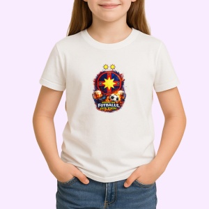 Tricou Fotbalul Este Viata Emblema Stelara V5, din bumbac 100% , tricou alb pentru Copii | Dama | Barbat - Img 2