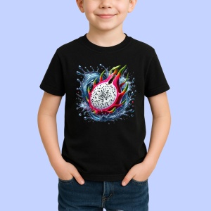 Tricou Fruct dragon si apa, Fructe, Copii | Dama, culoare negru