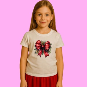 Tricou Funda Rosie Cu Buline Albe, din bumbac 100%, tricou alb, Copii | Dama | Barbat - Img 2