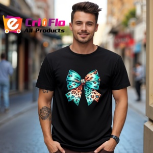Tricou Fundita imprimeu leopard cu tonuri turcoaz si portocaliu design exotic Copii | Dama | Barbat Barbat - Img 18