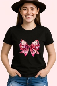 Tricou Fundita roz intens cu imprimeu leopard stil modern glam Copii | Dama | Barbat Barbat - Img 7
